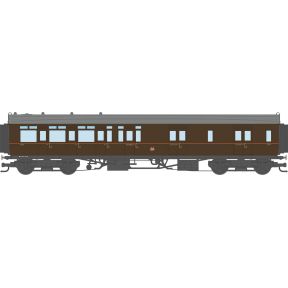 Dapol 4P-021-404 OO Gauge GW Toplight Corridor Brake Third Coach Left Hand 1940 GW Brown Twin Cities 3574