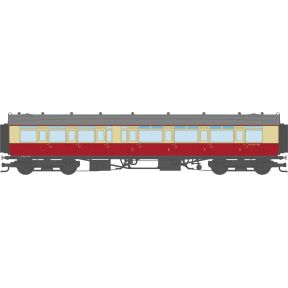 Dapol 4P-021-603 OO Gauge GW Toplight Corridor Composite Coach Right Hand BR Crimson & Cream W6941W