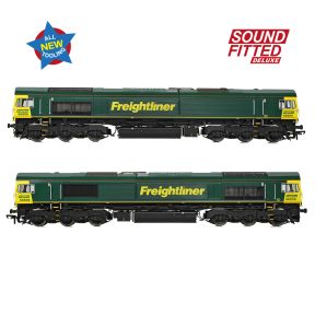 Bachmann 50-002SFX OO Gauge Class 66/6 66606 Freightliner Green DCC Sound Fitted Deluxe