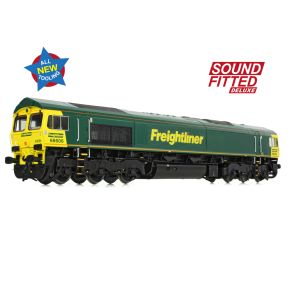 Bachmann 50-002SFX OO Gauge Class 66/6 66606 Freightliner Green DCC Sound Fitted Deluxe