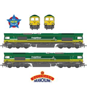 Bachmann 50-012 OO Gauge Class 66/6 66601 'Freightliner 60 1965-2025' Freightliner Green
