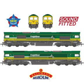 Bachmann 50-012SF OO Gauge Class 66/6 66601 'Freightliner 60 1965-2025' Freightliner Green DCC Sound Fitted