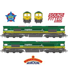 Bachmann 50-012SFX OO Gauge Class 66/6 66601 'Freightliner 60 1965-2025' Freightliner Green DCC Sound Fitted Deluxe