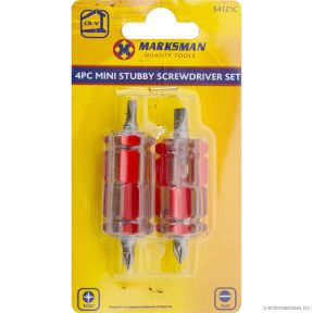 Marksman 51121C 4 Piece Mini Stubby Screwdriver Set