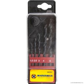 Marksman 58099C 5 Piece HSS Twist Drill Bit Set