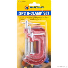 Marksman 61043 G Clamp 3 Piece Set