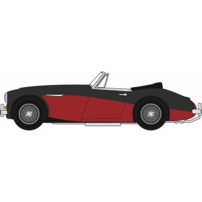 Oxford Diecast 76AH3006 OO Gauge Austin Healey 3000 Black/burgundy