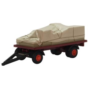 Oxford Diecast 76CTR002 OO Gauge Canvassed Trailer Maroon And Red