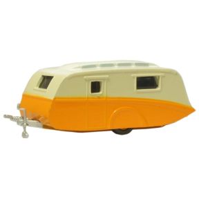 Oxford Diecast 76CV001 OO Gauge Caravan Orange And Cream