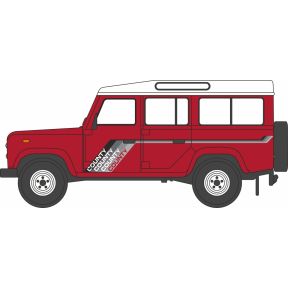 Oxford Diecast 76DEF018 OO Gauge Land Rover Defender LWB Station Wagon Masai Red
