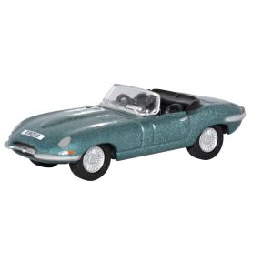 Oxford Diecast 76ETYP014 OO Gauge Jaguar E Type Silver Blue