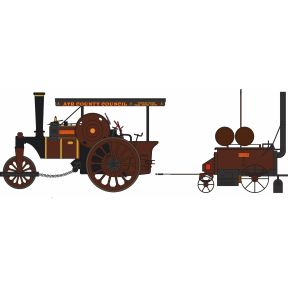 Oxford Diecast 76FSR007 OO Gauge Fowler Steam Roller & Coleman Flapper Covenanter/Ayr County Council