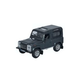 Oxford Diecast 76LRDF006 OO Gauge Land Rover Defender 90 Station Wagon Santorini Black
