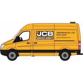 Oxford Diecast 76MSV008 OO Gauge Mercedes Sprinter Van Greenshields JCB