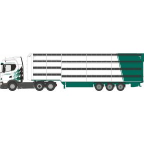 Oxford Diecast 76SNG006 OO Gauge Scania S Series Livestock Trailer A W Jenkinson