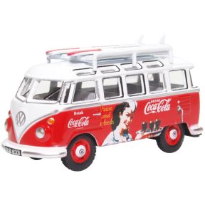 Oxford Diecast 76VWS008CC OO Gauge VW T1 Bus and Surfboards Coca Cola