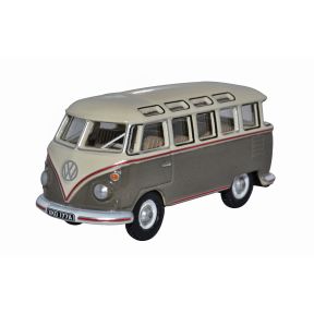 Oxford Diecast 76VWS009 OO Gauge VW T1 Samba Bus Mouse Grey And Pearl White