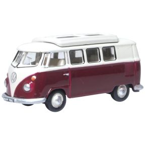 Oxford Diecast 76VWS010 OO Gauge VW T1 Camper Titan Red/Beige Grey