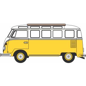 Oxford Diecast 76VWS014 OO Gauge VW T1 Samba Bus Yellow/White