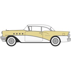 Oxford Diecast 87BC55008 HO Scale 1955 Buick Century Condor Yellow/Dover White