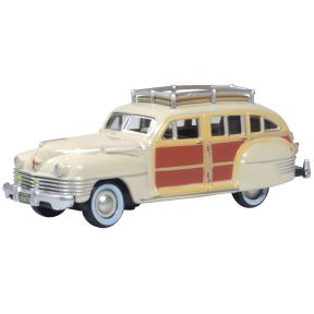 Oxford Diecast 87CB42003 HO Scale Chrysler Town & Country 1942 Woody Wagon Catalina Tan