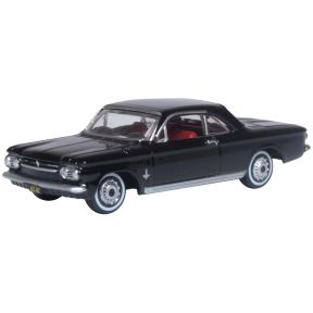 Oxford Diecast 87CH63004 HO Scale Chevrolet Corvair Coupe 1963 Tuxedo Black