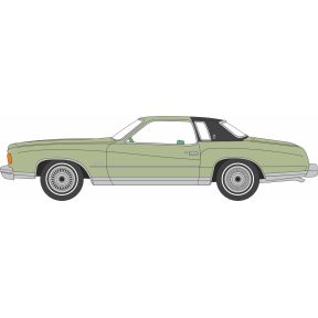 Oxford Diecast 87CM74001 HO Gauge 1974 Chevrolet Monte Carlo Landau Medium Green/Black Roof