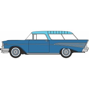 Oxford Diecast 87CN57009 HO Gauge 1957 Chevrolet Nomad Larkspur Blue/Harbor Blue