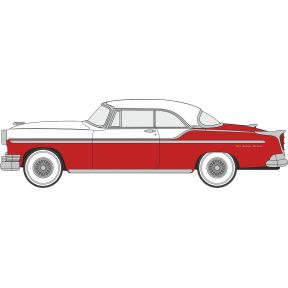 Oxford Diecast 87CNY55001 HO Gauge 1955 Chrysler New Yorker Deluxe Coupe St. Regis Tango Red/Platinum