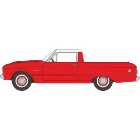 Oxford Diecast 87FA60001 HO Gauge 1960 Ford Falcon Ranchero Monte Carlo Red/Corinthian White