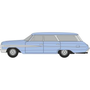 Oxford Diecast 87FC64001 HO Scale 1964 Ford Country Sedan Skylight Blue