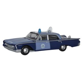 Oxford Diecast 87FF60002 HO Gauge 1960 Ford Fairlane Sedan Massachusetts State Police Radar Car
