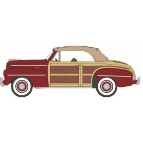 Oxford Diecast 87FS47001 HO Gauge Ford Sportsman Convertible 1946/8 (Roof Up) Pheasant Red
