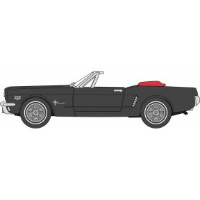 Oxford Diecast 87MU65008 HO Gauge Ford Mustang 1965 Raven Black/Red Interior