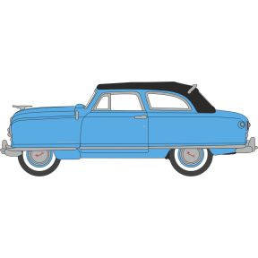 Oxford Diecast 87NR50001 HO Gauge 1950 Nash Rambler Custom Landau Convertible (Open) Strato Blue