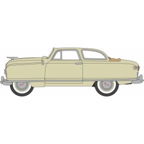 Oxford Diecast 87NR50002 HO Gauge 1950 Nash Rambler Custom Landau Convertible (Open) Champagne Ivory
