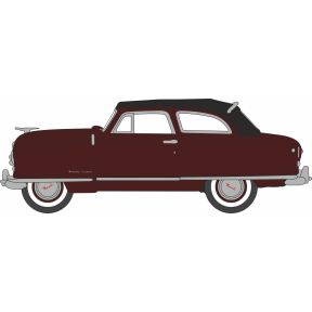 Oxford Diecast 87NR50003 HO Gauge 1950 Nash Rambler Custom Landau Convertible (Closed) Sunset Maroon