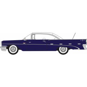 Oxford Diecast 87PB59006 HO Gauge 1959 Pontiac Bonneville Coupe Concorde Blue Metallic/White