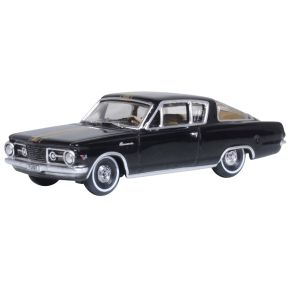 Oxford Diecast 87PB65004 HO Gauge Plymouth Barracuda 1965 Black/Gold