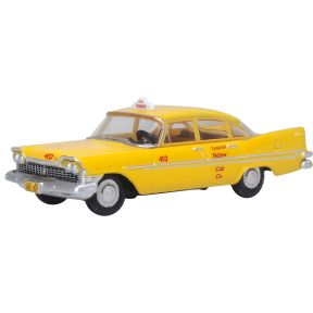 Oxford Diecast 87PS59002 HO Gauge Plymouth Belvedere Sedan 1959 Tanner Yellow Cab Co. California