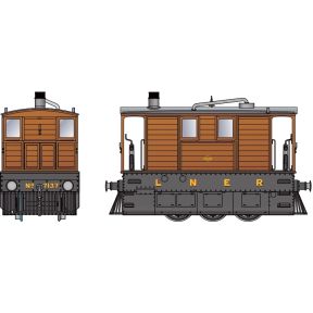 Rapido 916003 O Gauge LNER J70 0-6-0 Tram 7137 LNER Unlined Black With Side Skirts And Cowcatchers