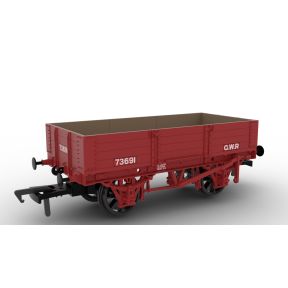 Rapido 925013 OO Gauge GW Diagram O21 Four Plank Open Wagon 73691 GW Red