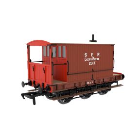 Rapido 931016 OO Gauge SECR 6 Wheel Brake Van SER Brown No.2013