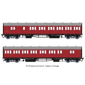 Rapido 946004 OO Gauge GW Diagram E140 B Set Coaches No.6534 And 6555 Bristol Division No.49 BR Crimson