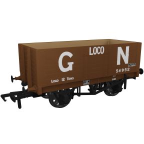 Rapido 967412 OO Gauge RCH 1907 12 Ton 7 Plank Open Wagon GN Brown Loco Coal No.54952