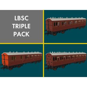 Rapido 978201 OO Gauge Evolution Non-Corridor Carriage Pack LBSC Mahogany