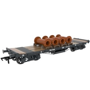 Rapido 985007 OO Gauge WD 35 Ton Rectank No.17313 GW Grey With Pipe Load