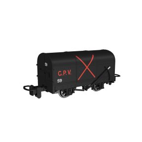 Rapido 990202 OO-9 Gunpowder Van Black with Red Cross No.59