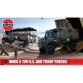 Airfix A03306A WWII 3 Ton 4x4 General Service & Troop Truck Plastic Kit