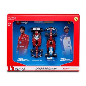 Bburago 18-36856L Twin Pack Ferrari SF-25 Charles Leclerc 2025 Season Diecast Models